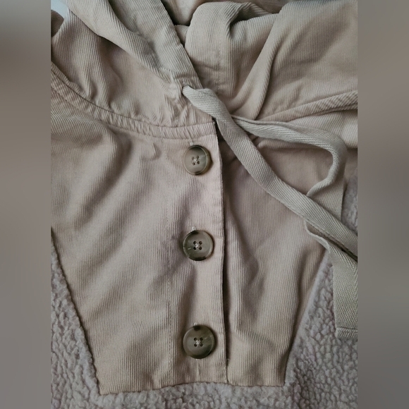 Madewell Re(sourced) Fleece Button Front Hoodie Sweatshirt Size Medium - Picture 14 of 16